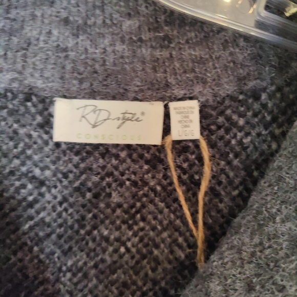 RD Style Conscious Quarter Zip Animal Print Sweater NWT Size Large - Picture 4 of 7